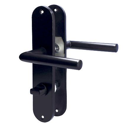 CONTE handle/renovation backplate set WC/78mm, black