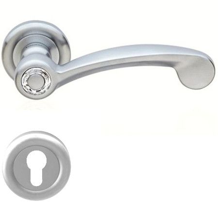 COSMIC handle set with roses 103 PZ, matt chrome+crystals