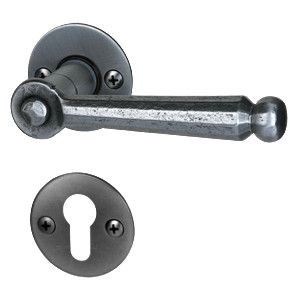 David-R handle/rose set. PZ, forged iron in iron-grey tone