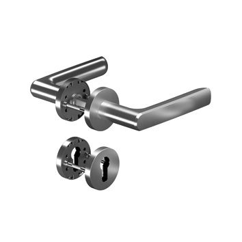 8115 PREMIUM door handle set with roses PZ, stainless steel