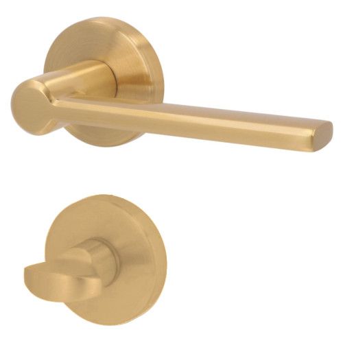 ELIO-R käepideme komplekt rosettidega WC/8mm, harjatud messingist ELIO-R käepide / WC/8mm