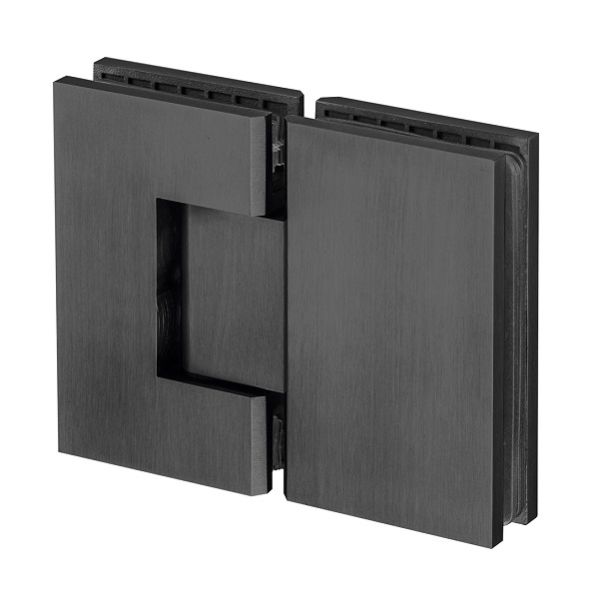 Hinge for glass doors IN.05.308.TB, glass/glass, satin st. steel PVD titanium black
