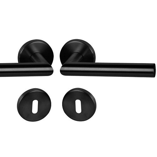 FAIR I-R handle/rose set BB, stainless steel black colour coated