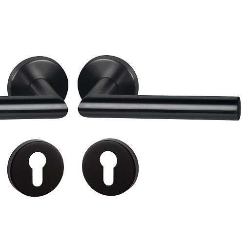 FAIR I-R handle/rose set PZ, stainless steel black colour coated