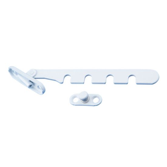 Window ventilation restrictor with pin, white RAL 9003