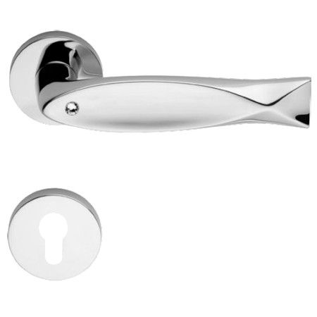 FISH CRYSTAL handle/rose 023 set.PZ, poloished chrome