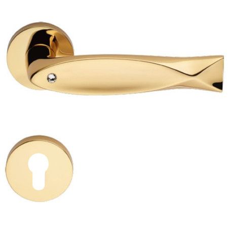 FISH CRYSTAL handle/rose 023 set.PZ,gold plated