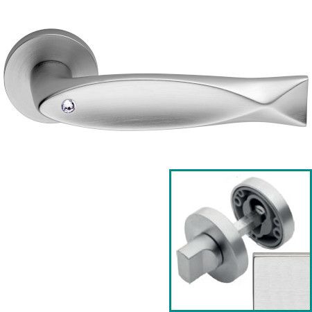 FISH CRYSTAL handle/rose 023 set.WC 233NT, satin chrome