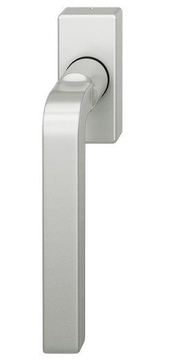 Window handle on rectangular rose, aluminium F1