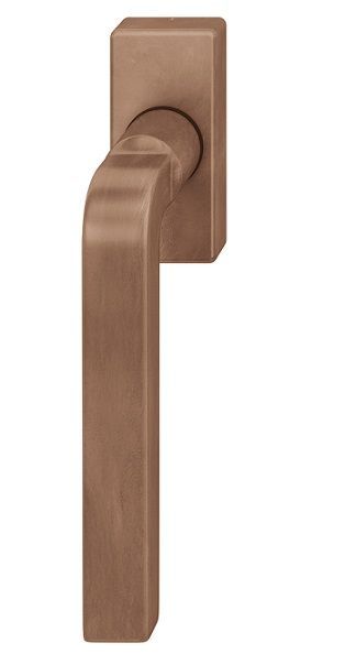 Window handle on rectangular rose, dark bronze