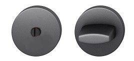 Pair of WC roses with knob, without colour indicator, spindle 8mm, black aluminium S8