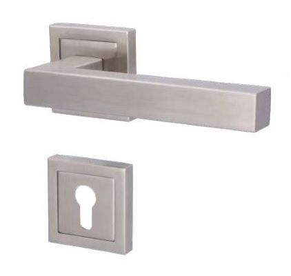 Galina II -Square handle/rose set.PZ, stainless steel