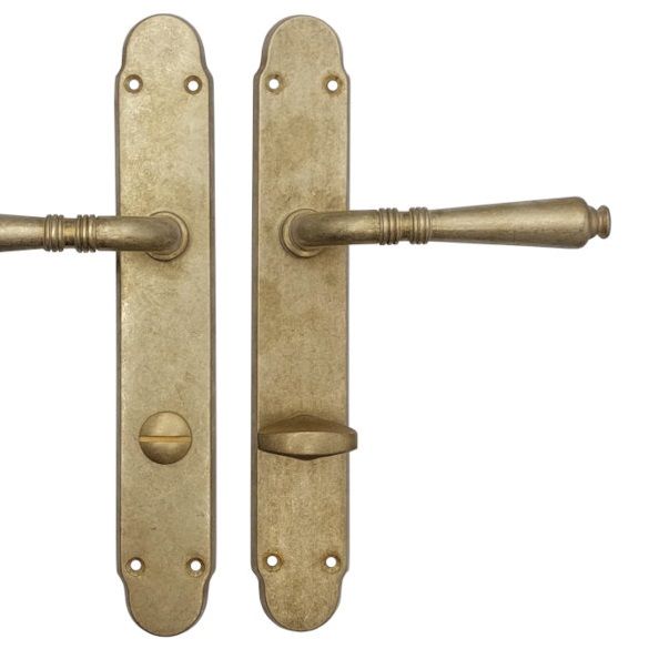 GINEVRA handle/backplate set.WC/78,rustic brass (1M)