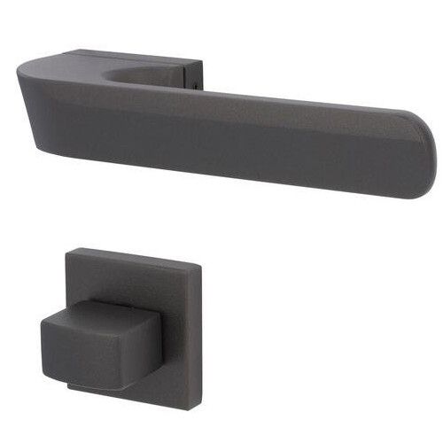 GLORY Quad-R handle/rose set WC, textured matt, blackened