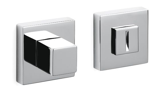 CUBO WC square shaped roses, 5mm, polished chrome