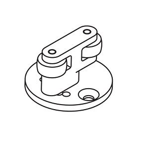 HAWA guide for 2 leaves, unwrought aluminium
