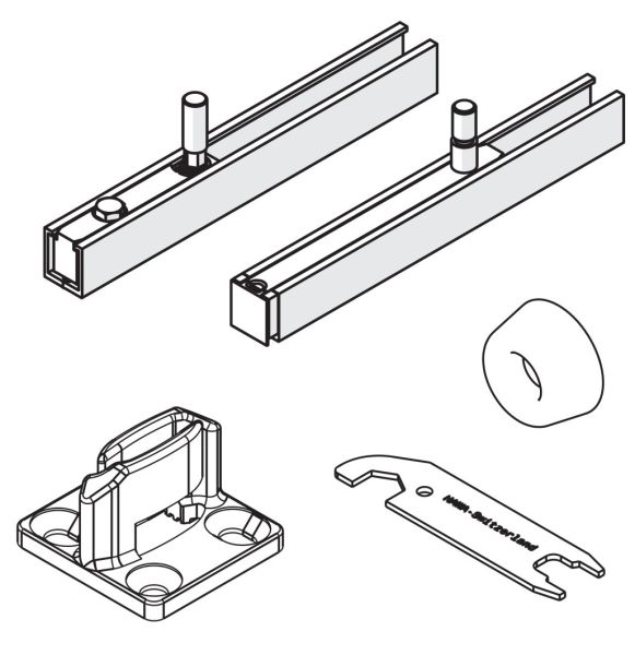 HAWA Junior 100 B Pocket kinnitus/juhtimiskomplekt 1 lehe jaoks