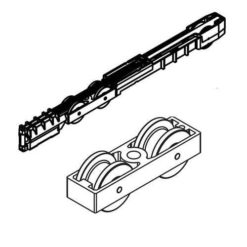 HAWA-Junior 100 Z SoftMove lengile 650mm ja rohkem, 2 rulli/1 Soft Move ja 1 stopper.