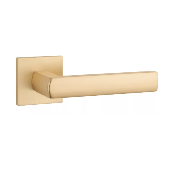 HOSTA handle/rose set BAC, square rose, 7mm, gold-tone, satin
