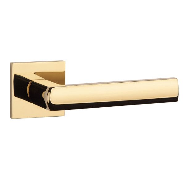 HOSTA handle/rose set BAC, square rose, 7mm, gold-tone PVD polished