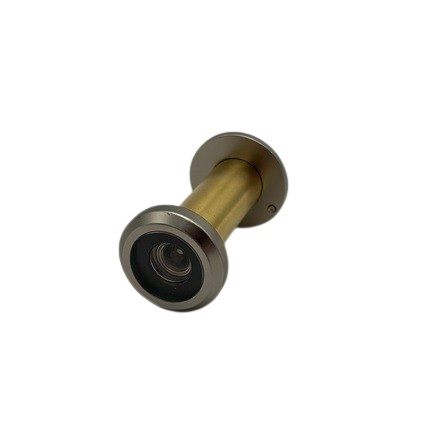 RING 14 uksesilmus korgiga, ukse paksus 40-75mm, D14, matt nikeldatud messing
