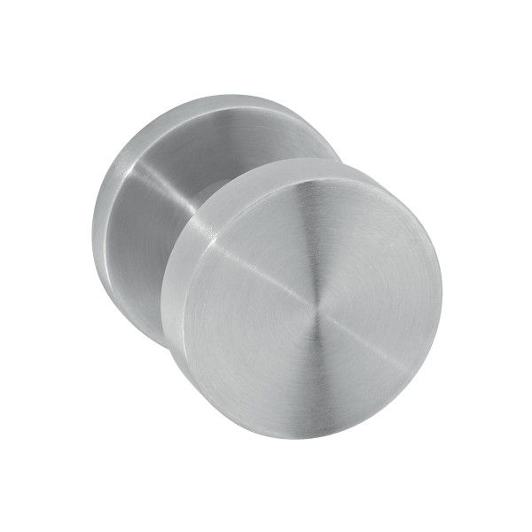 IN.00.092 Fixed doorknob on round rose, stainless steel satin
