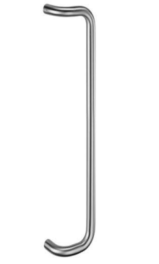 Pull handle with fastening, 25x600 mm, stainless steel