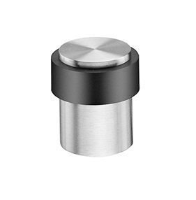 Doorstop, cylinder-shape, floor-mounted, stainless steel