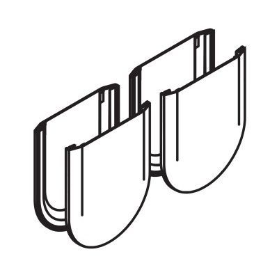 Katteplaadid (4 tk) Junior GP klaasihoidjale, ümardatud, matt kroom