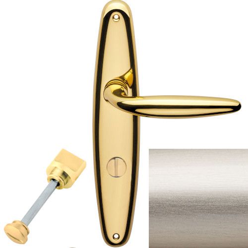 KUBA 930 käepide/tagaplaadi komplekt WC/78mm 233NT, satiinne nikeldatud messingist