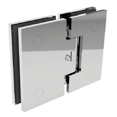 LEA spring-loaded hinge for shower, glass/glass 180°, brass chrome-plated polished