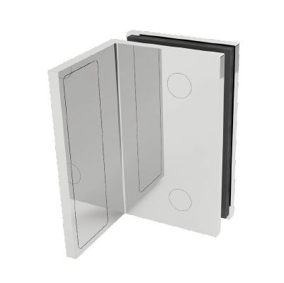 LEA shower angle connector, wall/glass, brass bright chrome-plated