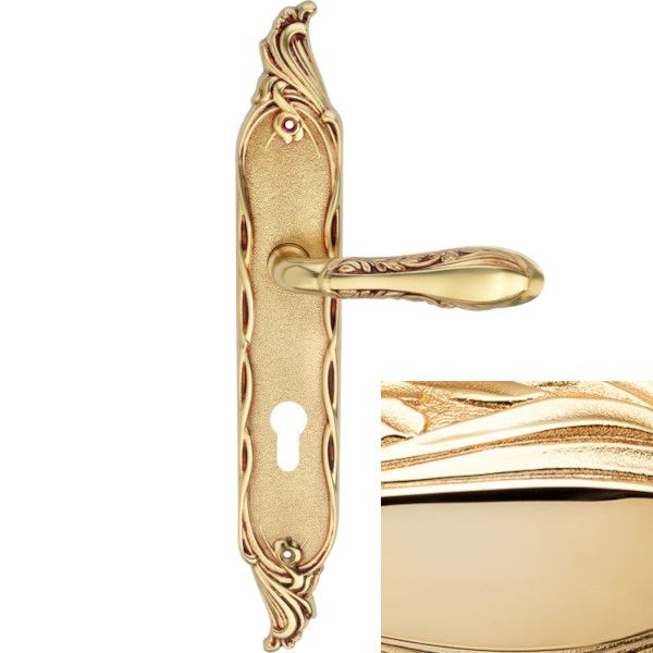 LIBERTY käepideme/roseti komplekt PZ/72mm, messingist poleeritud kuldne