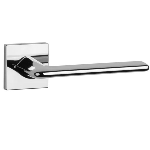 LILA handle/rose set BAC, square rose, 7mm, chrome-plated polished