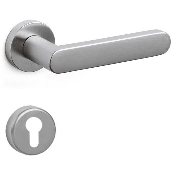 LINK handle set with roses PZ, satin chrome (CO)