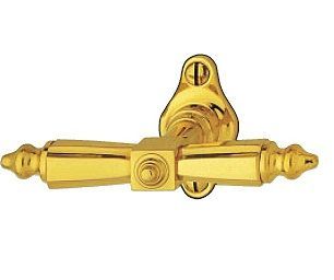 T-shaped window handle, polished brass non-lacquered