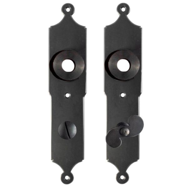 Lingiplaatide komplekt WC uksenupuga 0021, sepistatud terasest must, KÄSITÖÖ