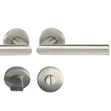 Mailand-R handle/rose set.WC without indicator, stainless steel