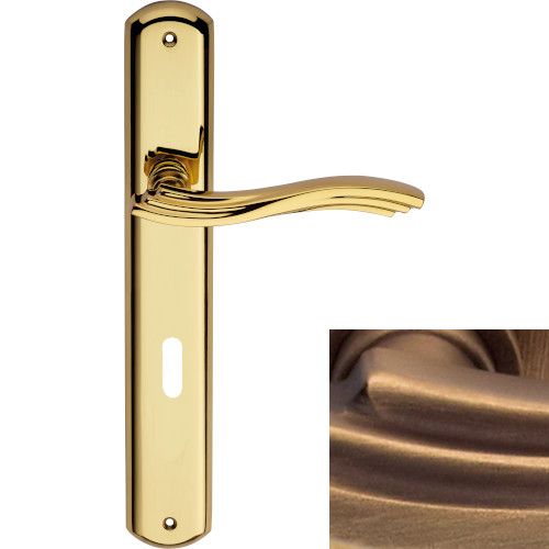 MARINA käepide/tagaplaadi komplekt BB/72mm, messingist matt patineeritud