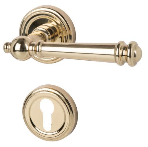 MOUNT EVEREST II-R käepide/roseti komplekti PZ, poleeritud, lakitud messingist