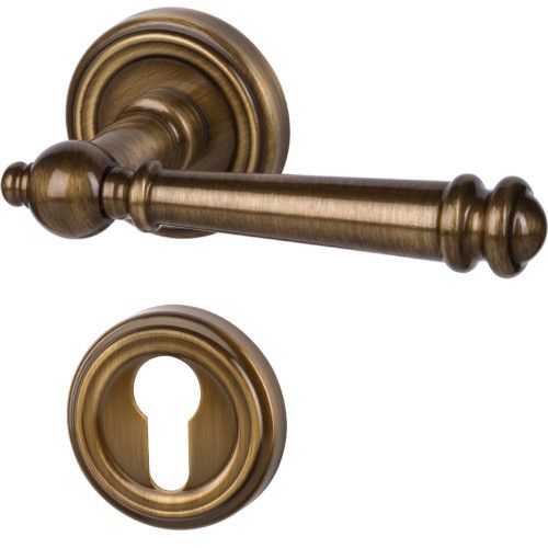 Mount Everest-R käepidemete komplekt rosetiga PZ, messingist harjatud