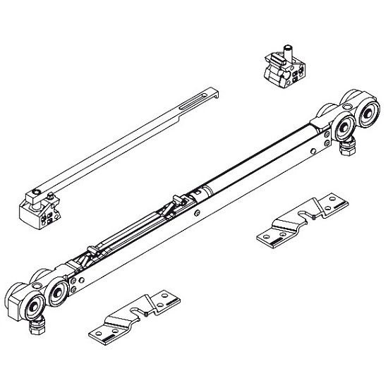 PERLAN Softstop pöördmehhanism 784-1290 mm laiustele aknaluugidele