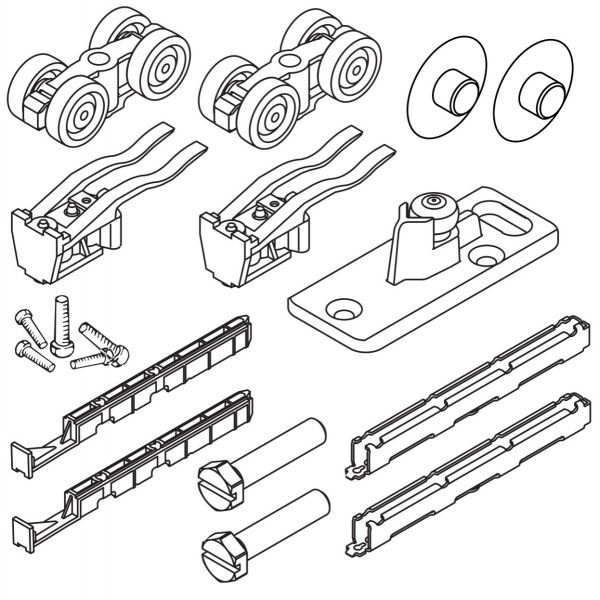 HAWA Porta 100 HM/HMD sliding door hardware set for 1 leaf, w/o track