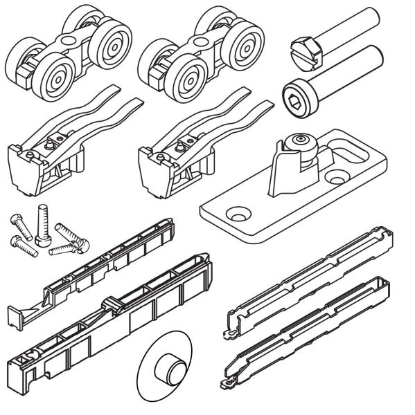 HAWA Porta 60 HMT Pocket sliding door hardware set for 1 leaf, w/o track
