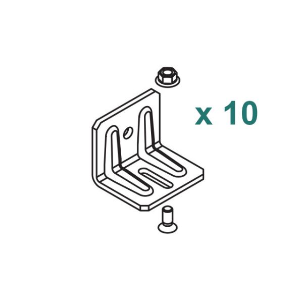 HAWA PORTA 300 seinakinnitusklambrite komplekt 10 tk, vahemaa 500mm, tsingitud teras