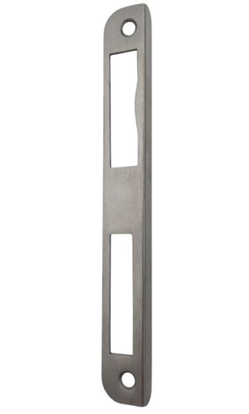 3-N rebated door strike plate, stainless steel, left