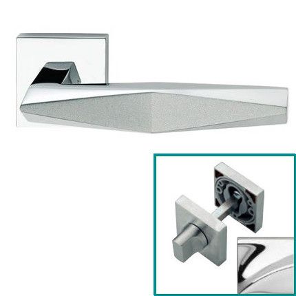 PRISMA käepide/roseti komplekt 019 WC 233NT, messingist kroomitud/matt kroomitud