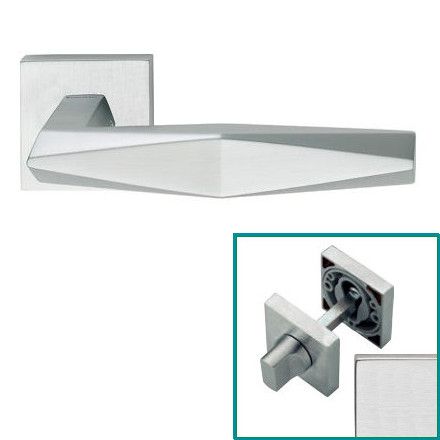 PRISMA käepide/roseti komplekt 019 WC 233NT, messingist satiinkroomitud