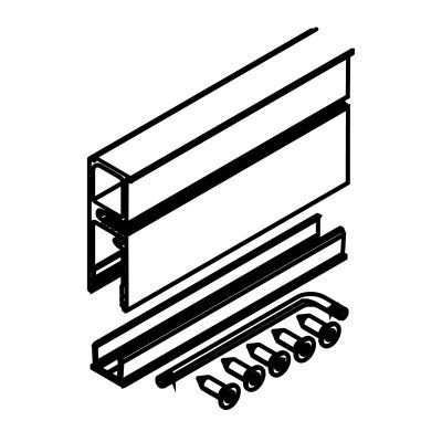 PUROLINO PLUS 80 profiilikomplekt fikseeritud klaaside kinnitamiseks, 2500 mm, alumiinium anodeeritud