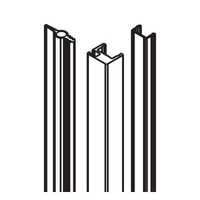 Vertikaalne tihendusprofiil (komplekt) PUROLINO 20-22 mm jaoks, 3500mm, alumiinium anodeeritud [20651]